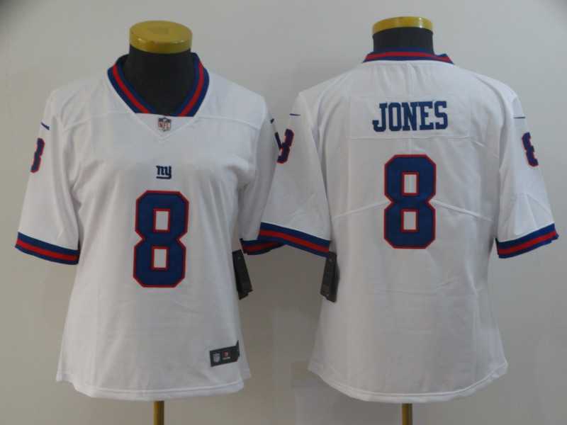 Women Nike Giants 8 Daniel Jones White Color Rush Limited Jersey,We sell and wholesale Women Nike Giants 8 Daniel Jones White Color Rush Limited Jersey on line form chian!
